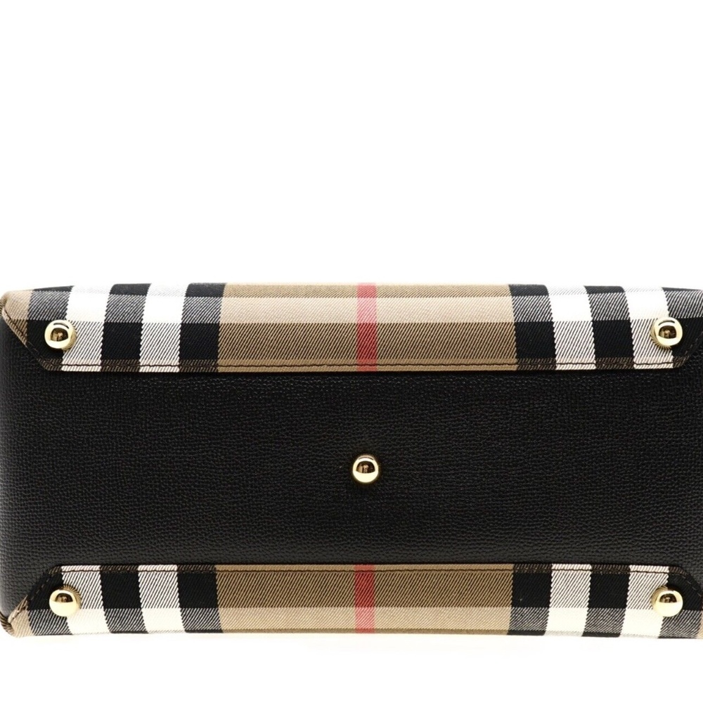 Burberry Banner Medium Tote Shoulder Bag Check Canvas New - Picture 9 of 9